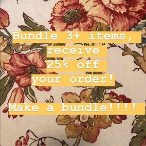 Bundle 3 or more items, get 25% off your order!!!!